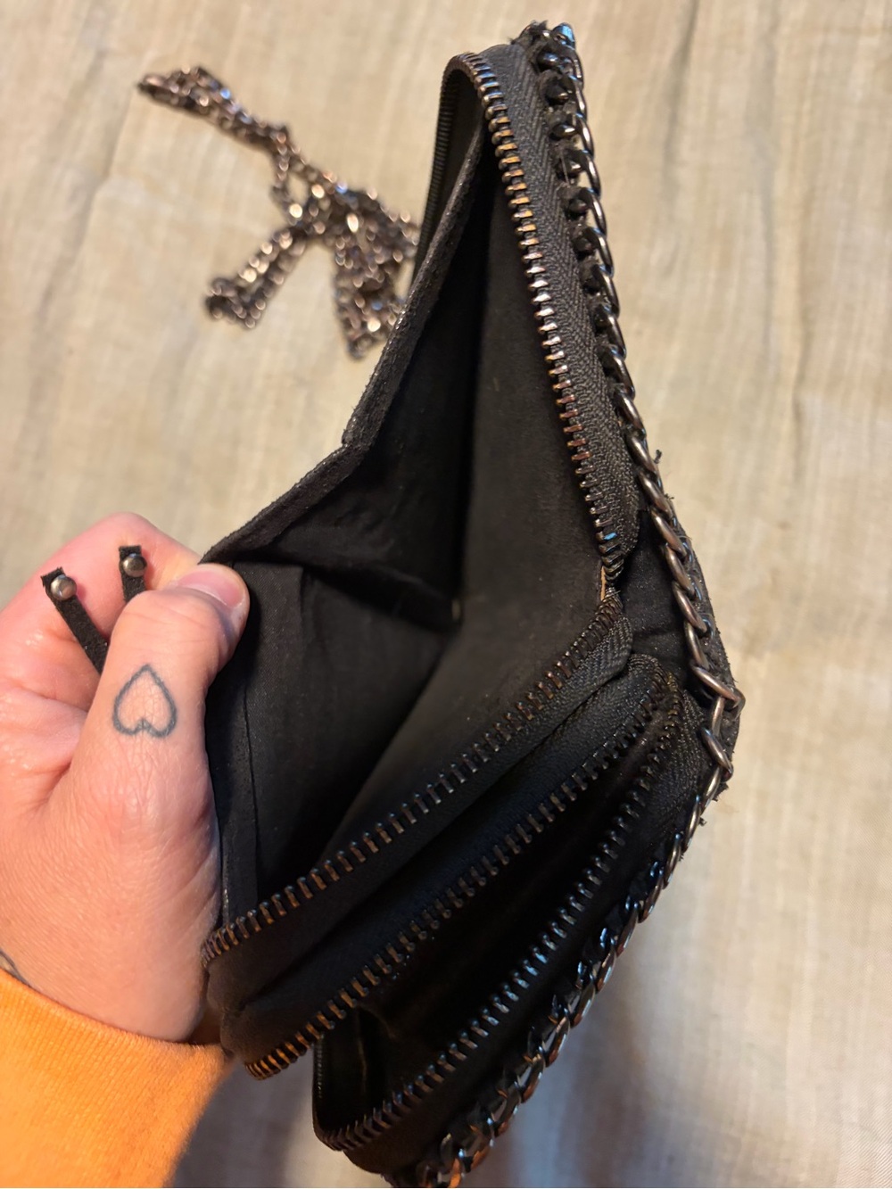 Repurposed Luis Vuitton Brown Monogram Crossbody Bag with Studs and Tassel - Picture 10 of 13